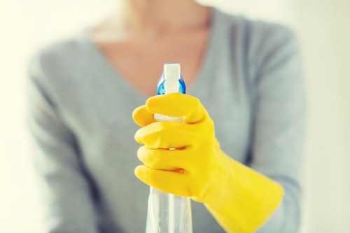 Staff using PPE during a professional deep cleaning job