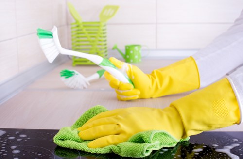 Local deep cleaning team working in a Barnes property